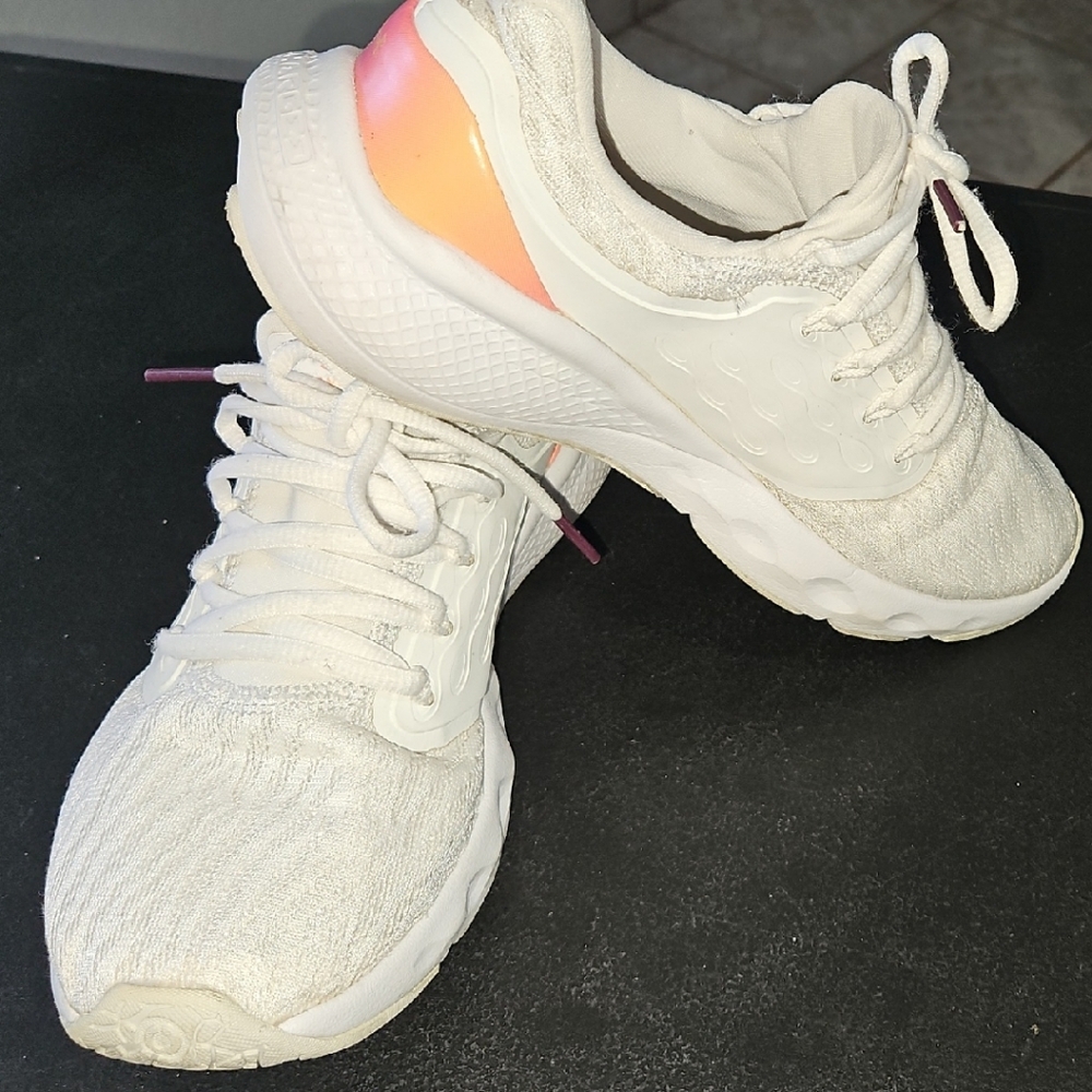 Under Armour Off-White and Coral Sneakers